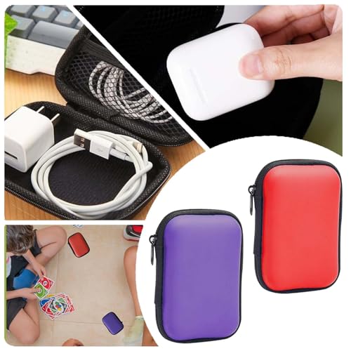 Waterproof Playing Card Case for UNO - 2 Pcs, Red+Purple