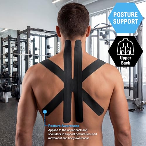 Kinesiology Tape Roll 2" x 16.4 ft - Breathable, Latex-Free, Black