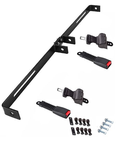 Dr.Acces Universal 2 Passenger Retractable Seat Belts and Bracket Kit for Club Car,EZGO Yamaha etc. Golf Cart