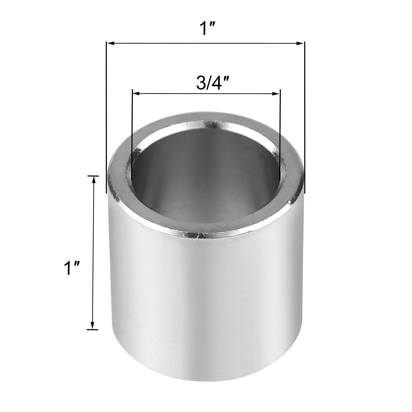 Sysarua 4 Pcs Stainless Steel Spacers 1" OD x 3/4" ID x 1" Length, Plain Finish Round Seamless Metal Spacer for 3/4" Screws Bolts and Rods