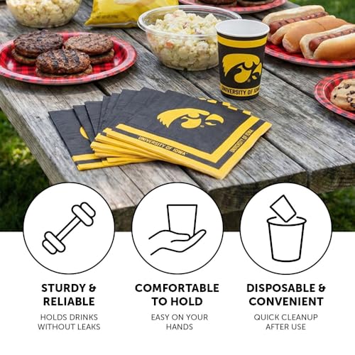 9 oz University of Iowa Hawkeyes Paper Cups - 20 Count