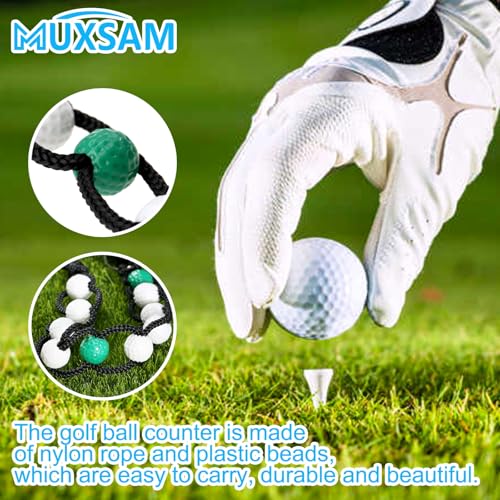 Golf Stroke Score Counter with Clip - Green Beads