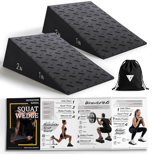 Heel Elevated Squat Wedge Block with Guide - Dark