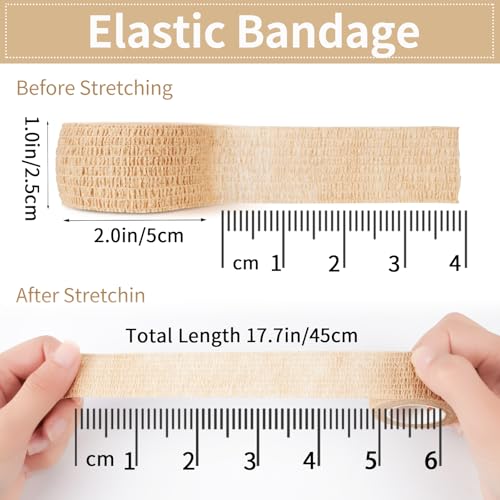 Self-Adhesive Bandage Wrap - 6 Rolls of 1 Inch Cohesive Tape