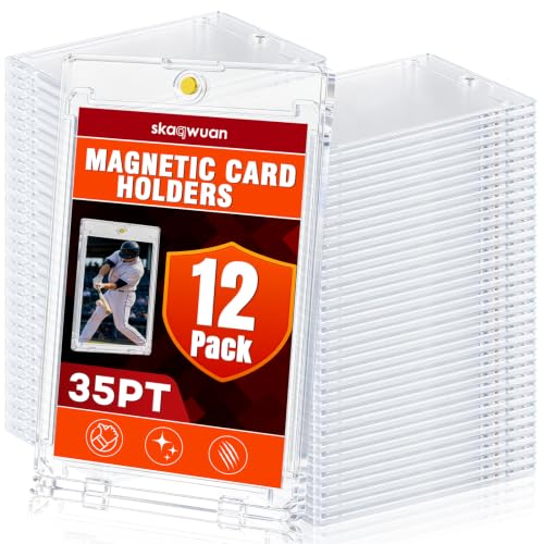 12-Pack Magnetic Card Holder for Trading Cards - UV Protection & Waterproof