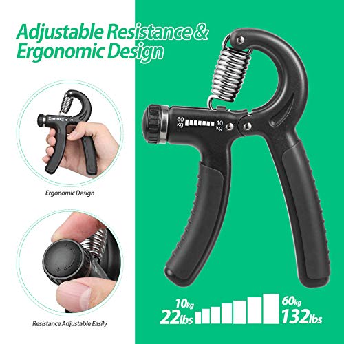 Adjustable Grip Strength Trainer - Black - 1 Pack