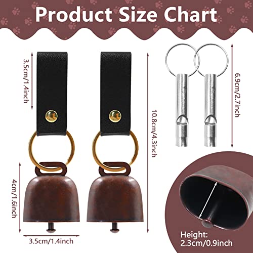 Loud Bear Bells with Whistles and PU Leather Keychains - Copper