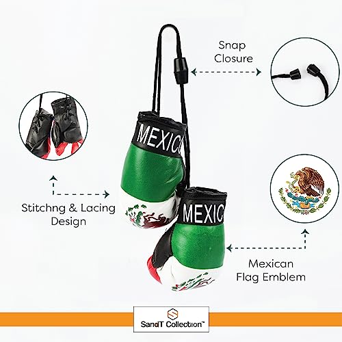 Mini Mexico Flag Boxing Gloves - Hanging Punching Pendant