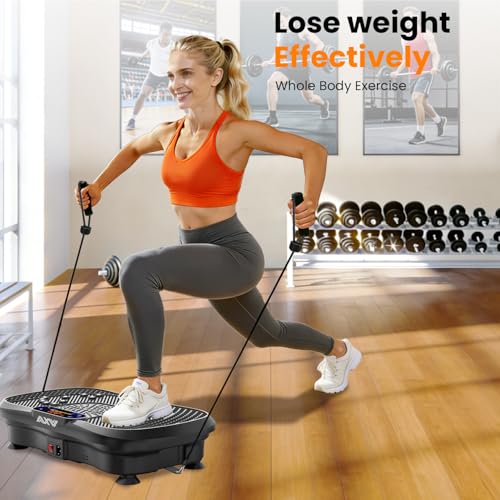 Vibration Plate Fitness Machine with Bluetooth & Resistance Bands