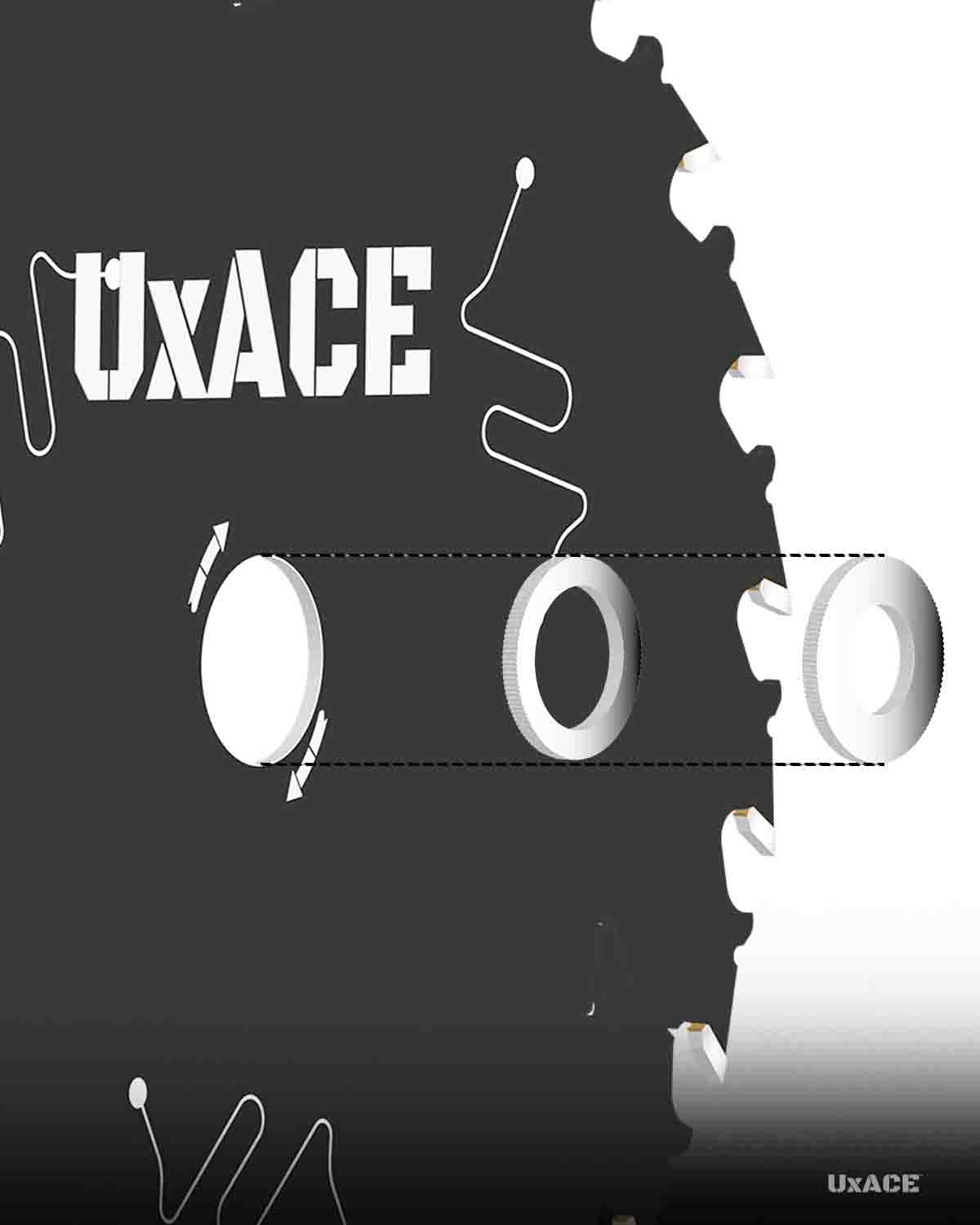 UXACE Saw Blade Bushing Set, Adapter Ring Kit, Arbor Spacer Combination, Reduction Ring Bundle, 9 General Sizes for Circular Saw Blade, Diamond Blade on Circular Saw, Angle Grinder, 18 Pack