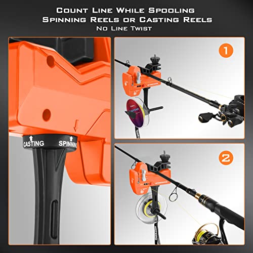 KastKing Kalibrate Line Spooler with Counter & 5" Orange Braided Scissors – Spooling Tool