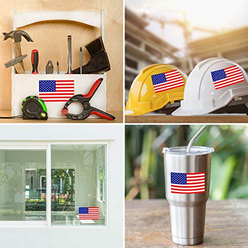 Reflective American Flag Sticker Decal - 3 Pack, 5x3 Inches