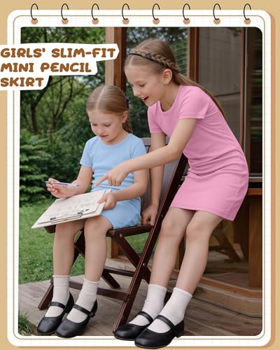3-Pack Girls Bodycon T-Shirt Dresses for Casual Wear