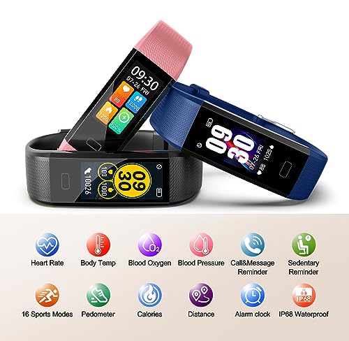 Fitness Tracker with Heart Rate Monitor - Black Band