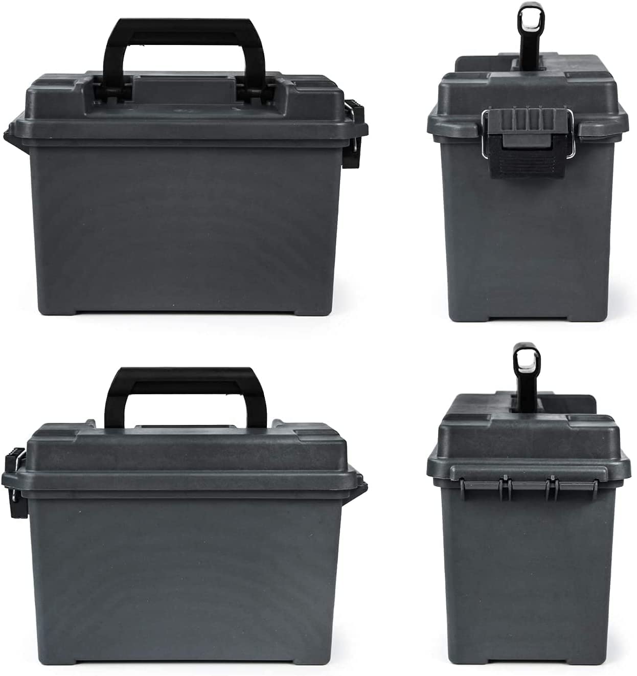 VicBre Ammo Storage Can,Plastic Ammo Storage Box,Combo 2 Pack,Grey
