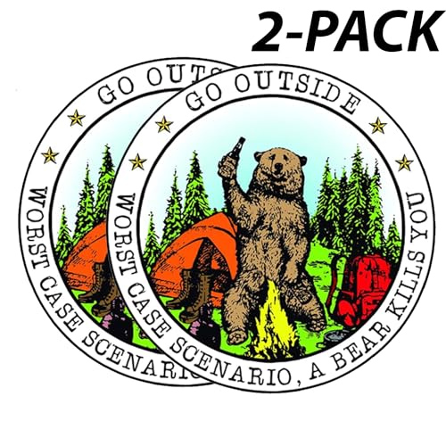 Go Outside Worst Case Scenario Bear Vinyl Sticker - 5-Inch Waterproof Decal