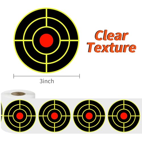 NYEONHRT 3" Shooting Targets 250 Pcs Fluorescent Yellow Self-Adhesive Reactive Target Sheets