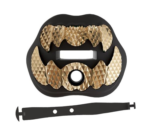 LeCool Football Mouth Guard – Rhombic Chrome Design with Strap – Maximum Protection & Airflow for Youth and Adult Athletes.