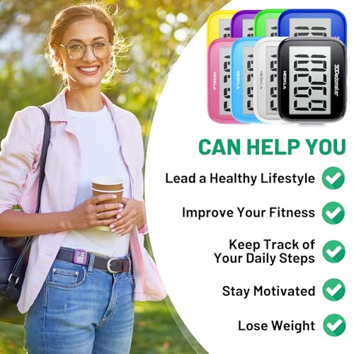 3D Pedometer Step Counter with Large LCD Display & Clip