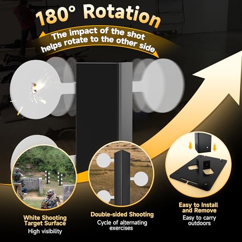 Metal Swing Shooting Target Stand with 6 Steel Plates - Double-Sided