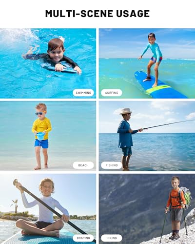 UPF 50+ Boys Long Sleeve Swim Shirt - Large / White