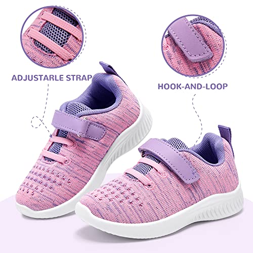 NERTEO Toddler Kids Shoes Running Sneakers Purple/Pink 12 Little Kid