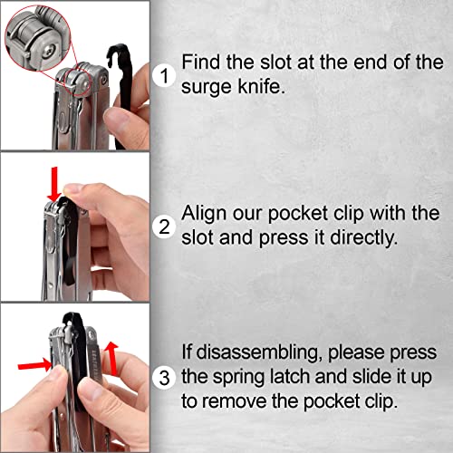 iGuerburn Pocket Clips for Leatherman Surge - Accessories for Surge Model Only - Black