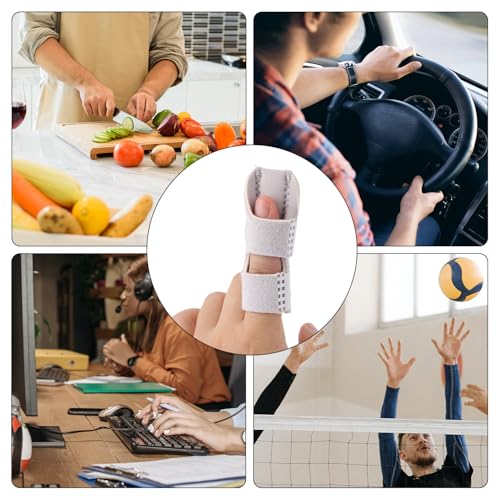 Finger Splints - 4pcs Finger Brace for Mallet & Sprains - Black, Beige, Grey, Dark Blue