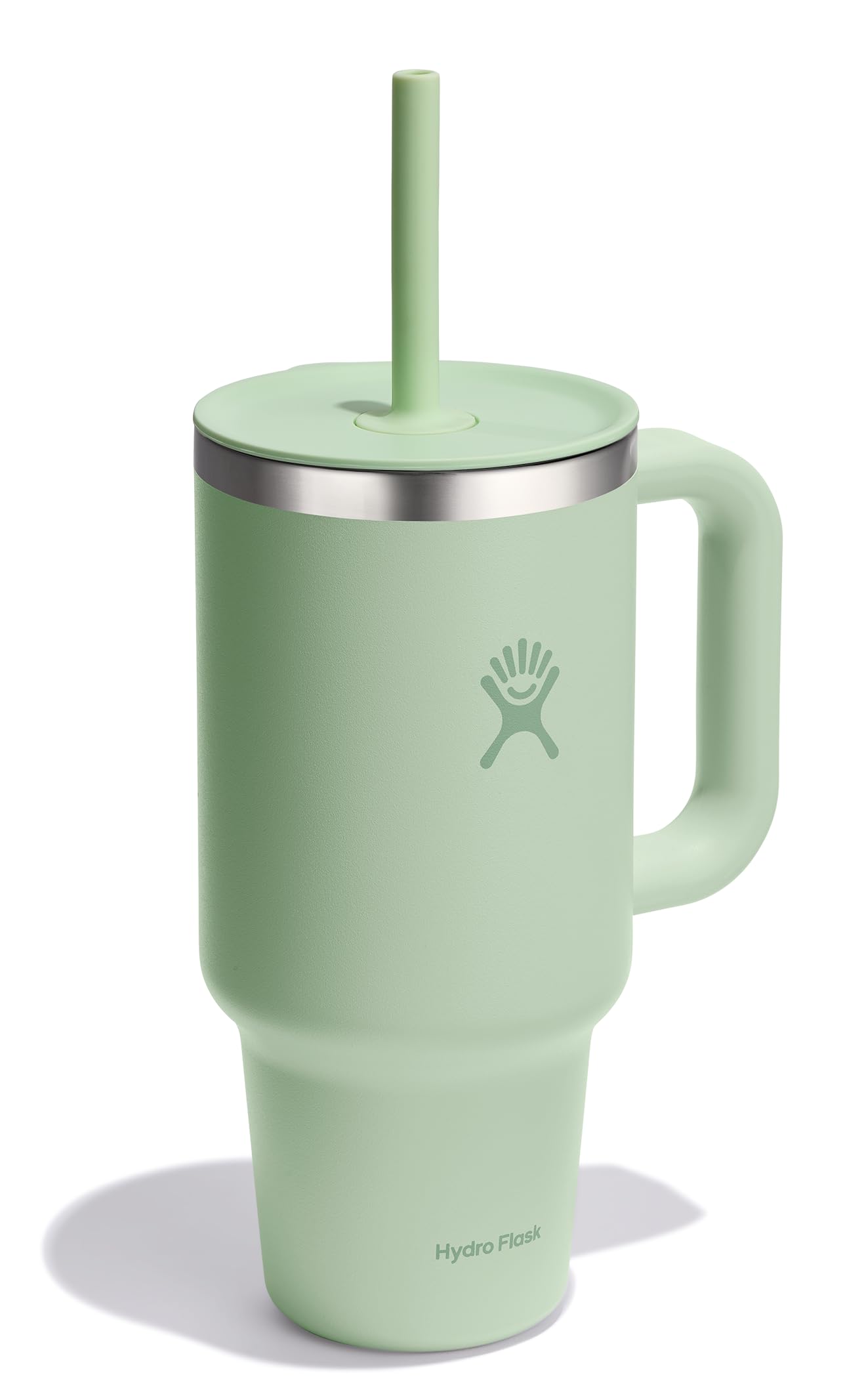 Hydro Flask 32 Oz Travel Tumbler with Handle, Lid and Straw - Insulated Stainless Steel in 32 Oz Aloe Green