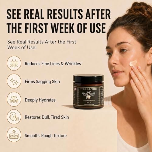 Terra Lotus Organic Grass-Fed Beef Tallow Balm Unscented 4 Oz - Natural Moisturizer
