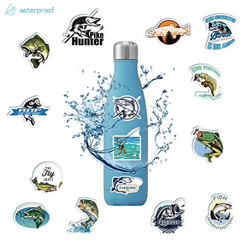 50 Waterproof Fishing Stickers - Vinyl Decals for Outdoor Adventure