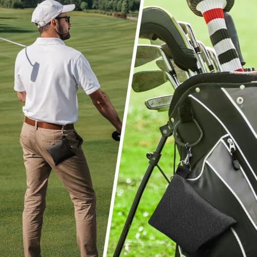 Golf Tee Pouch Bag - Durable Nylon, 6.5 x 5.5 Inch, Black - 2 Pack