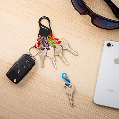 Nite IZE KeyRack Steel S-Biner Key Organizer Pack of 2 - Colorful Keychain Clips