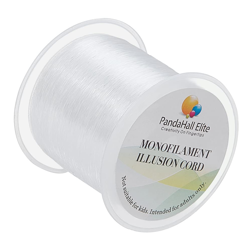 PH PandaHall 142 Yards 0.2mm Clear String Fishing Line Invisible Beading Cords Nylon Thread String Inelastic Jewelry Wire for Valentine Bracelet Jewelry Making Ornaments Hanging Party Decor Seed Beads