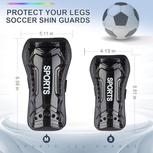 Youth Soccer Shin Guards - Neon Yellow, Size M - Protective Gear