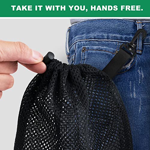 10 PCS With Clips Mesh Drawstring Bags, Portable Nylon Storage Bags