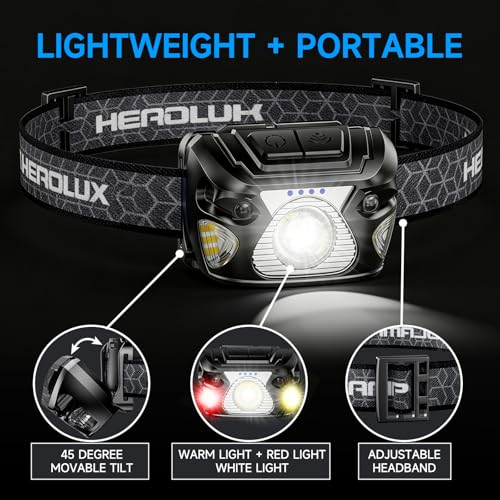 2 Sets High-End Comfortable Camping & Work Headlamp, Long Endurance
