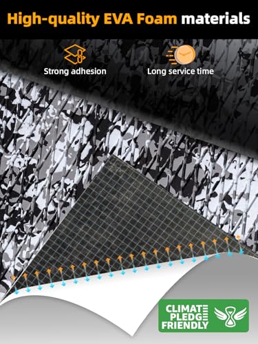 FOCEAN Snow Camo EVA Boat Flooring Self-Adhesive Marine Decking 94.5" x 15.7"