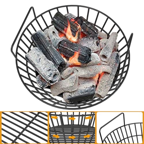 Porcelain Steel Charcoal Ash Basket for Large Big Green Egg & Kamado - AJinTeby