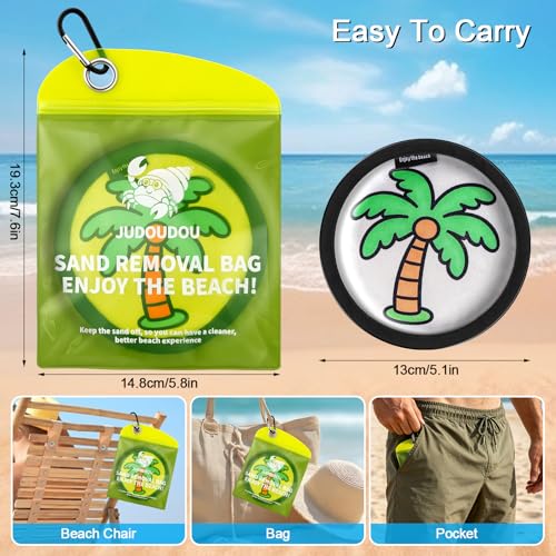 Beach Sand Remover Bag - Natural Talc-Free Sand Eraser - Green