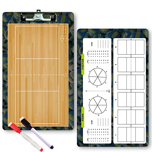Volleyball Coach Clipboard - Double-Sided Dry Erase Board