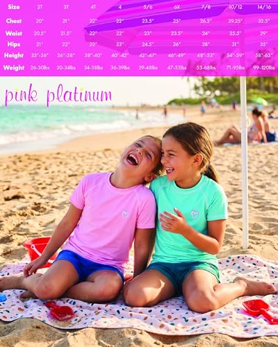 Pink Platinum Girls Hooded Terry Cloth Ruffled Swim Cover Up Dress for Kids