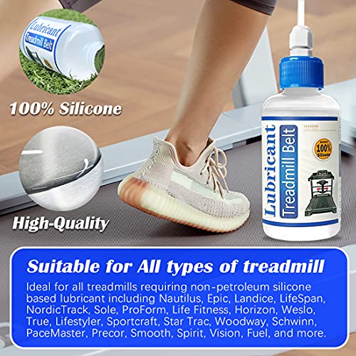 Silicone Treadmill Belt Lubricant Kit - 8.4 Oz with Precision Tips