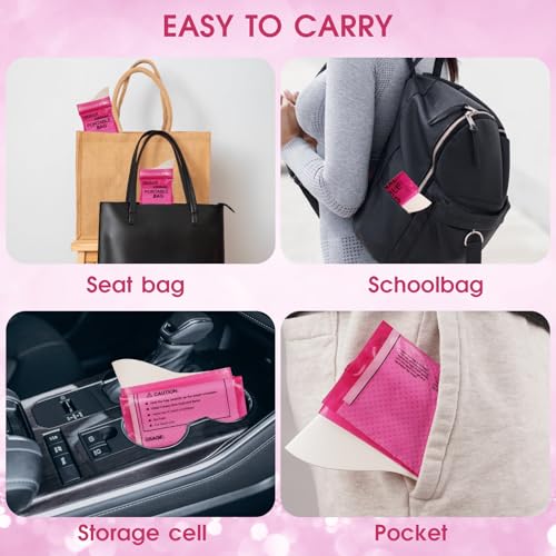 Pink Disposable Urine Bags with Absorbent Pad 24 Pack - Travel & Emergency Use