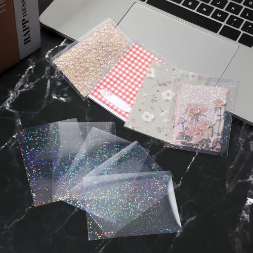 100 Holographic Card Sleeves - Starry Design, 65x90mm