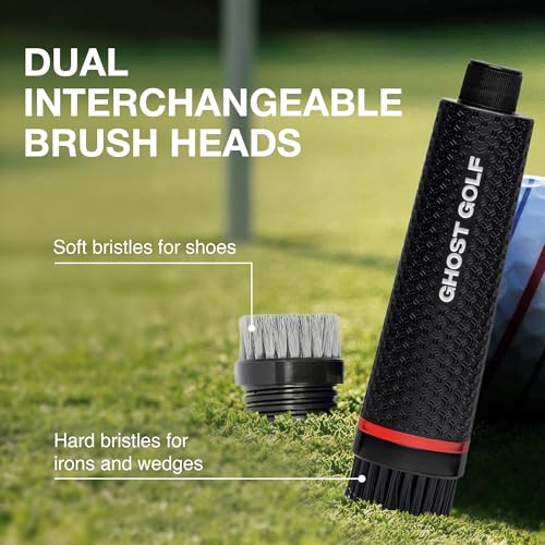Magnetic Golf Club & Shoe Brush with Water Reservoir - Black