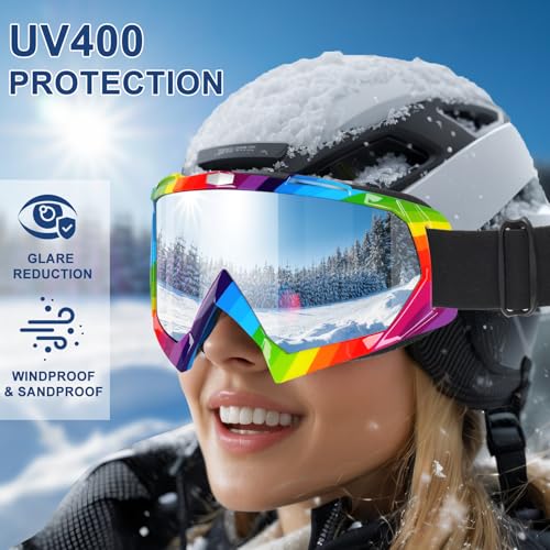 Ski Goggles with UV Protection - Silver (Vlt 9.3%)