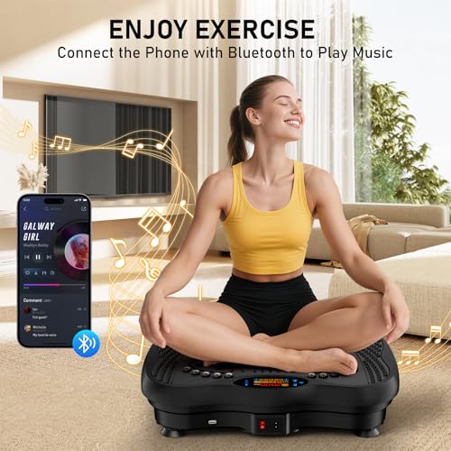 Vibration Plate Exercise Machine for Full Body Workout - 130 Levels, 450 Lbs Capacity, Bluetooth