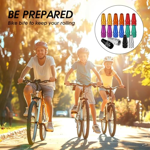 16-Pack Aluminum Presta Valve Caps - 8 Color Options for Bikes