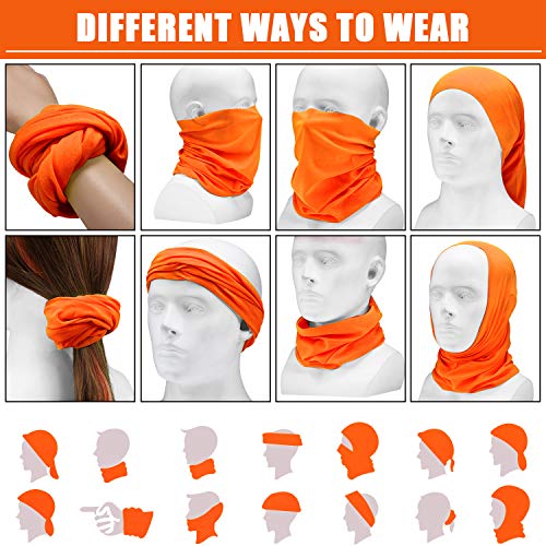 3-Pack UV Protection Neck Gaiter Face Mask - Fluorescent Orange
